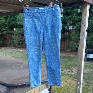 Tribal Blue Ankle Jeans for Women